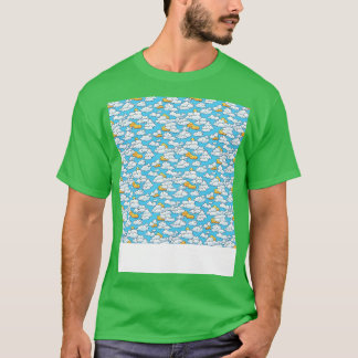 Camiseta Dia Flutuante de Paisagem do Céu Invisível na Nuve