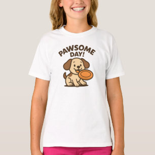 Camiseta Dia Incrível Designio de Cachorrinho Feliz com Dis