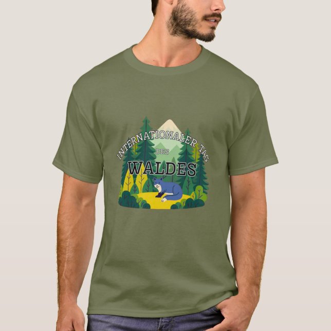 Camiseta Dia Internacional da Floresta em alemão (Frente)