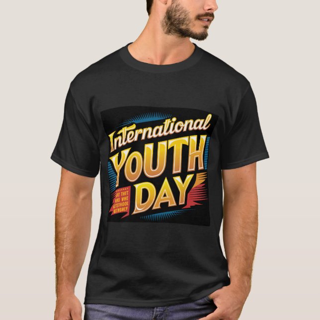 Camiseta Dia Internacional da Juventude, design de t-shirt (Frente)