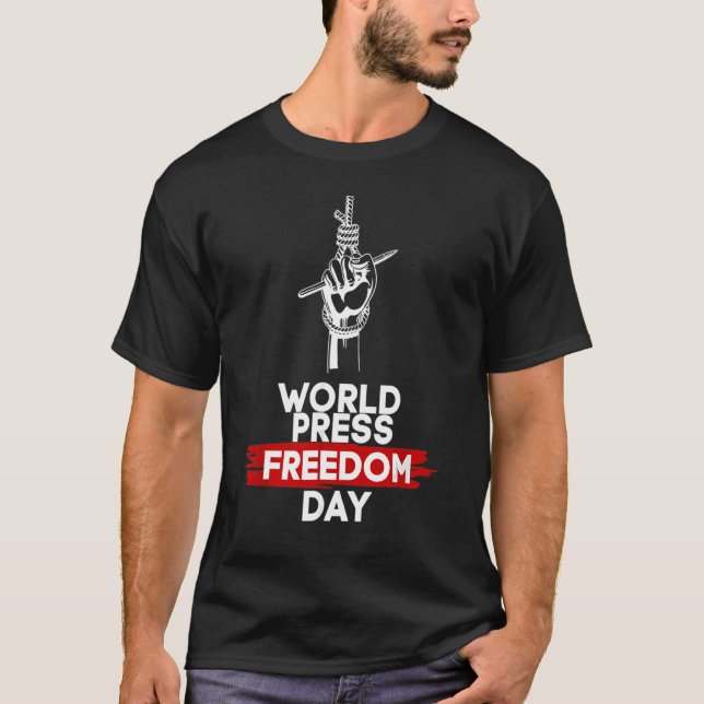 Camiseta Dia Internacional da Liberdade de Imprensa 3 de ma (Frente)