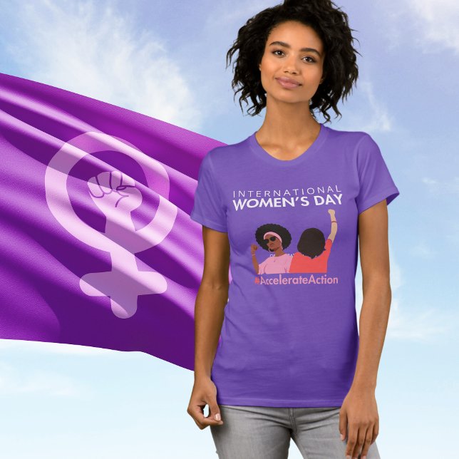 Camiseta Dia Internacional da Mulher 2025, Aceleração da Aç (Criador carregado)