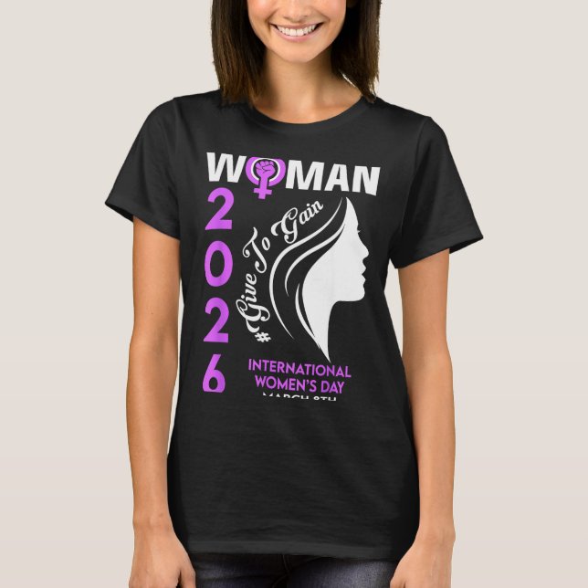 Camiseta Dia internacional da mulher 2026 março 8 empoderan (Frente)