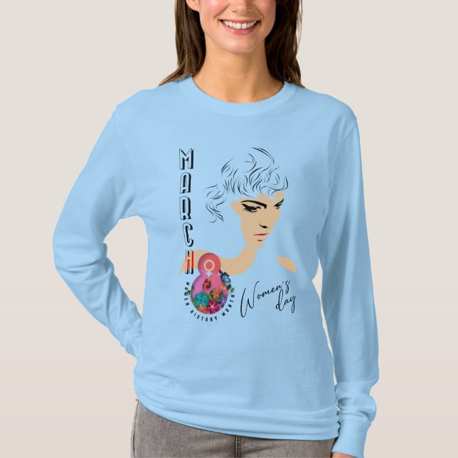 Camiseta Dia Internacional da Mulher | Capa longa feminina (Frente)