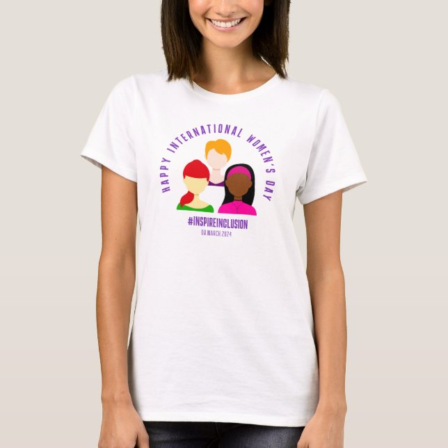 Camiseta Dia Internacional da Mulher das Faces Elegantes 8  (Frente)