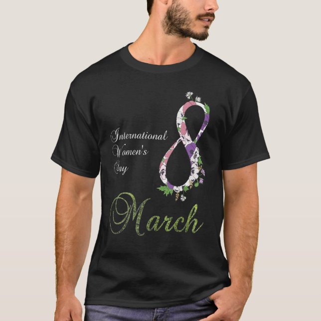 Camiseta Dia Internacional da Mulher Flor Pansy 8 20 (Frente)