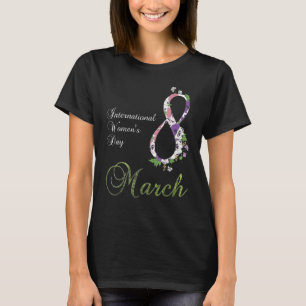 Camiseta Dia Internacional da Mulher Flor Pansy 8 20