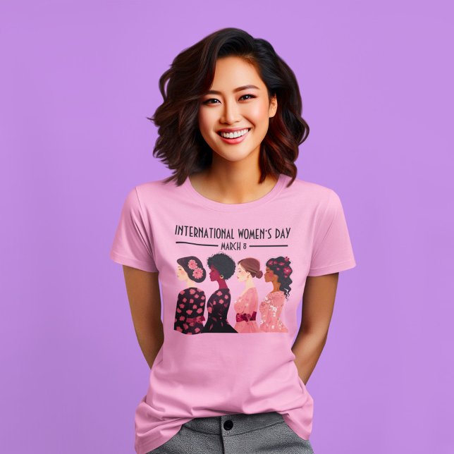 Camiseta Dia Internacional da Mulher: Mulheres Globais Rosa (Criador carregado)