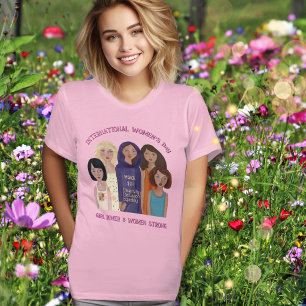 Camiseta Dia Internacional da Mulher   Poder feminino rosa