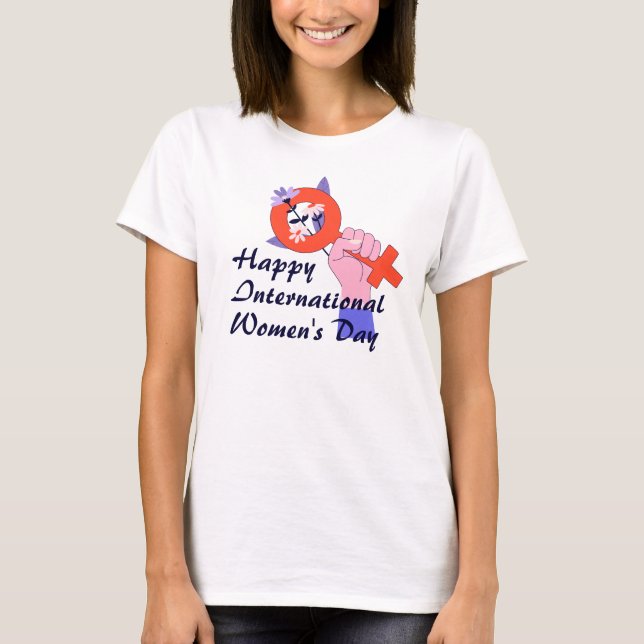 Camiseta Dia Internacional da Mulher Símbolo da Mu (Frente)