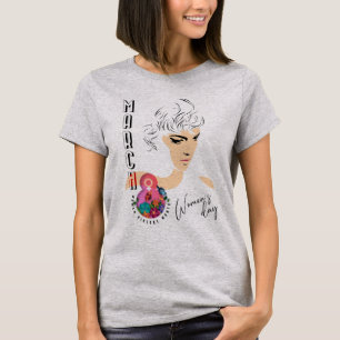 Camiseta Dia Internacional da Mulher   T-Shirt de uso femin