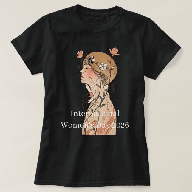 Camiseta Dia Internacional das Mulheres 2025 (Frente do Design)