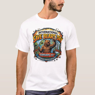Camiseta Dia Internacional de Salvar Ursos 21 de Fevereiro 