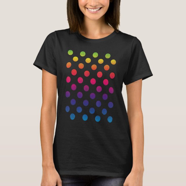 Camiseta Dia Internacional do Arco-Íris Multicolor Bolinhas (Frente)
