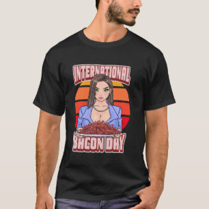 Camiseta Dia Internacional do Bacon Amante de Comida Americ