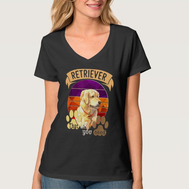 Camiseta Dia Internacional do Cachorro com Ouro Recuperando (Frente)