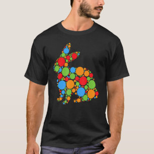 Camiseta Dia Internacional do Coelho Colorido Bolinhas
