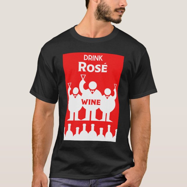 Camiseta Dia Internacional do Vinho Rosa (Frente)