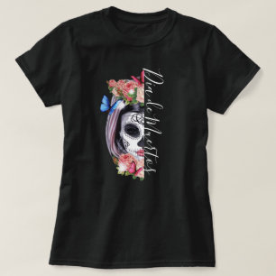 Camiseta Dia La Catrina do Crânio Floral Morto