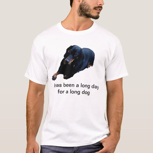 Camiseta Dia longo para um t-shirt longo do cão (Frente)