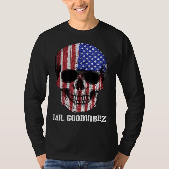 Camiseta Dia Los Muertos Skull America (Frente)