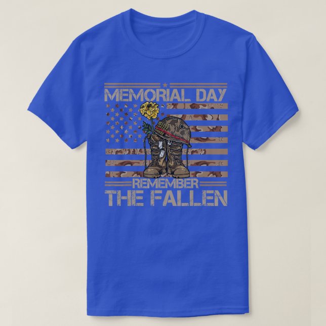 Camiseta Dia Memorial Lembre-se de Fallen Veteran Militar C (Frente do Design)