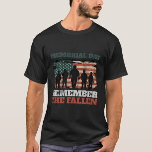 Camiseta Dia Memorial Lembre-Se Dos Soldados Da Bandeira Do