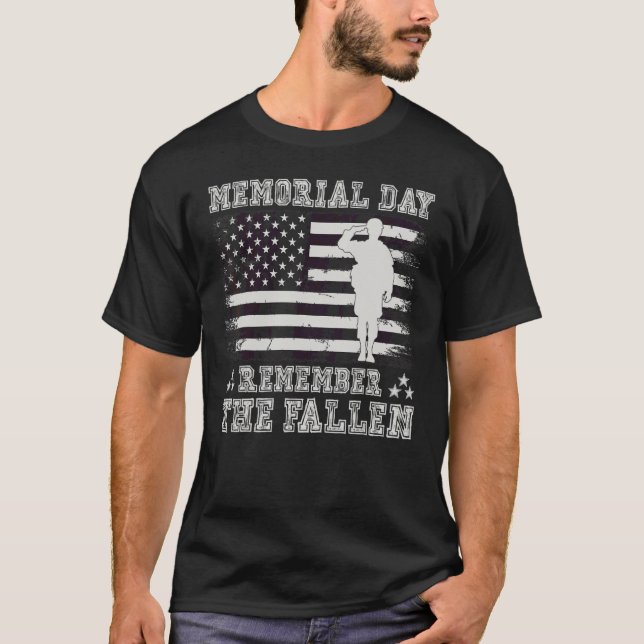 Camiseta Dia Memorial Lembre-Se Dos Veteranos Falsos Milita (Frente)