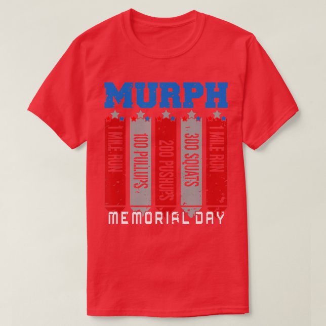 Camiseta Dia Memorial Murph Wod Workout Diversão de Malhaçõ (Frente do Design)