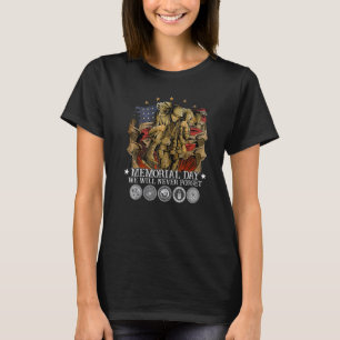 Camiseta Dia Memorial Nunca Esqueceremos Veterano