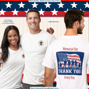 Camiseta Dia Memorial, Obrigado Todos Os Dias