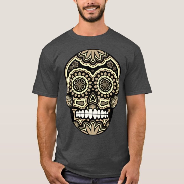 Camiseta Dia Mexicano Do Crânio Do Açúcar Dos Mortos (Frente)