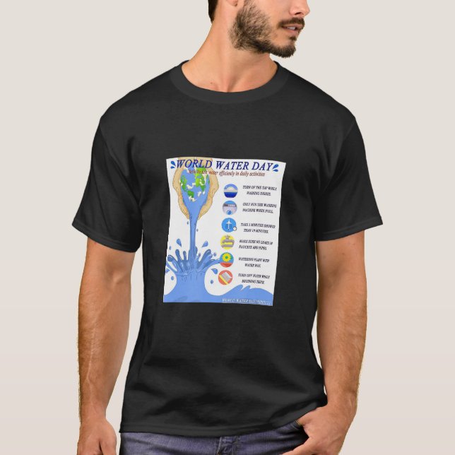 Camiseta Dia Mundial da Água Limpa a Água do Oceano (Frente)