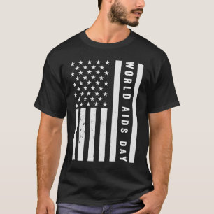 Camiseta Dia Mundial da Aids Esperam que o HIV Red Ribbon a