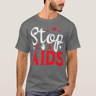 Camiseta Dia Mundial da AIDS para combater HIV Sensibilizaç