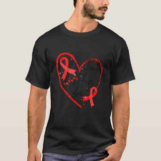 Camiseta Dia Mundial da Aids Red Ribbon Faith Esperança Aid