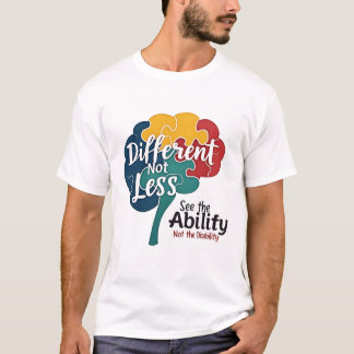 Camiseta Dia Mundial da Consciência do Autismo Não Menos Di