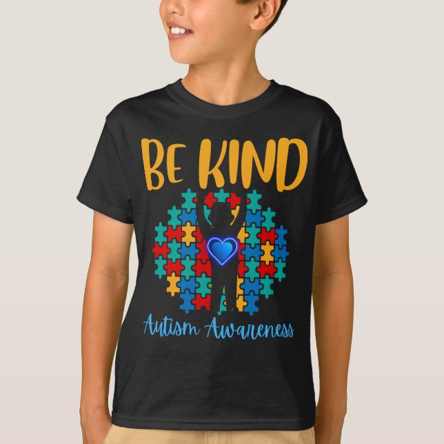 Camiseta Dia Mundial da Consciência do Autismo Seja bondoso (Frente)