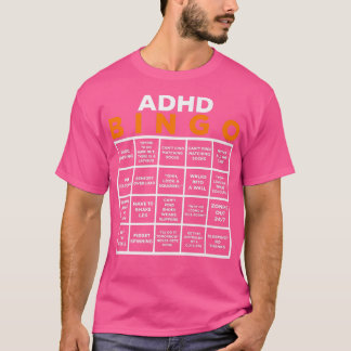 Camiseta Dia Mundial da Consciência Mental ADHD Bingo Engra