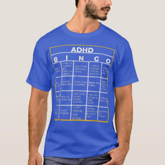 Camiseta Dia Mundial da Consciência Mental ADHD Bingo Engra