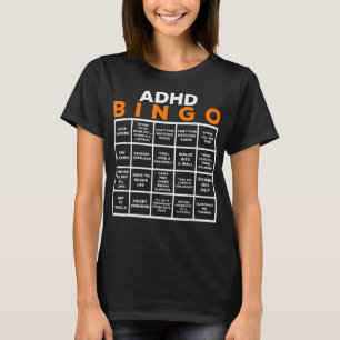 Camiseta Dia Mundial da Consciência Mental ADHD Bingo Engra