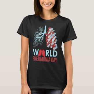 Camiseta Dia Mundial da Pneumonia Humanidade Solidariedade 