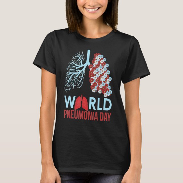 Camiseta Dia Mundial da Pneumonia Humanidade Solidariedade  (Frente)