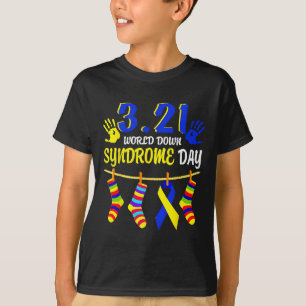 Camiseta Dia Mundial da Síndrome de Baixo Meias de Sensibil