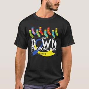 Camiseta Dia Mundial da Síndrome de Down 21 Março Blue E Ye