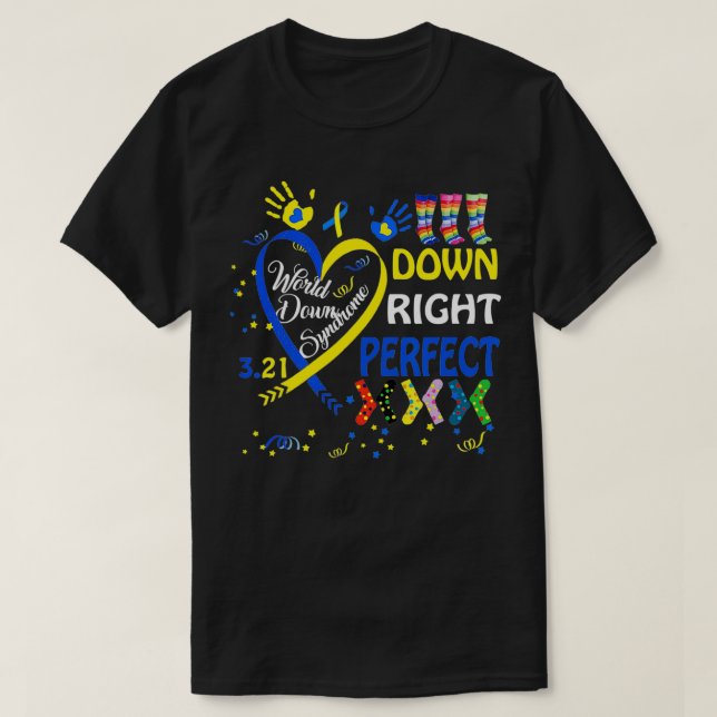 Camiseta Dia Mundial da Síndrome de Down Meias de Consciênc (Frente do Design)