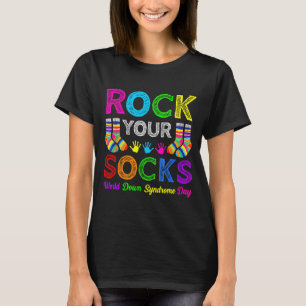 Camiseta Dia mundial da síndrome de down meias de rock cons