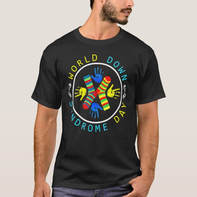 Camiseta Dia Mundial da Síndrome de Down Meias de Sensibili (Frente)