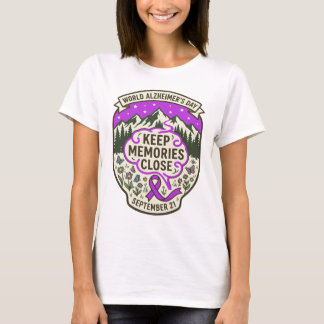 Camiseta Dia Mundial do Alzheimer Mantenha as Memórias Pert