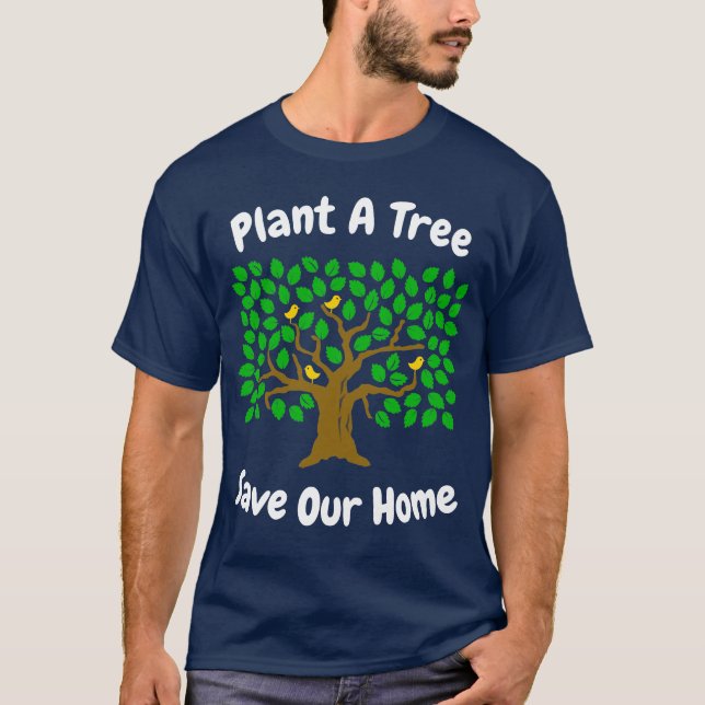 Camiseta Dia Mundial do Ambiente Plante uma árvore e salve  (Frente)